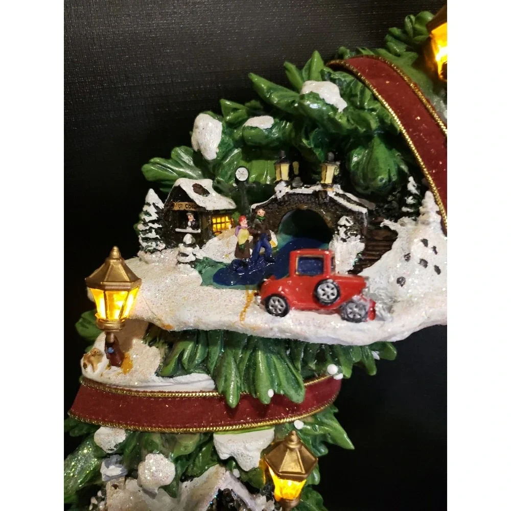 2005 Thomas Kincaide Christmas Village Wreath Hamilton Lighted 16